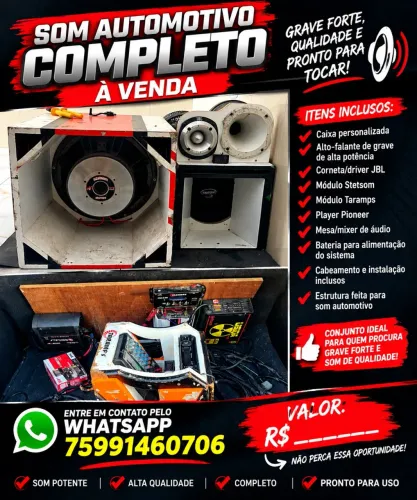 Som automotivo completo