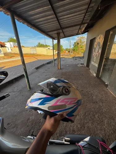 Capacete Ls2 Ff358 Draze Branco Azul E Rosa