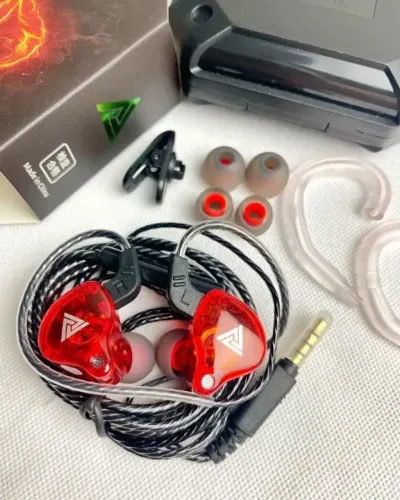 Fone QKZ AK6 (Vermelho) - Intra-Auricular / Retorno de Palco com Microfone