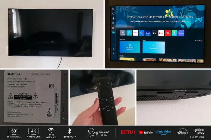 Samsung Smart TV Crystal UHD 4K 50" UN50DU7700 - Estado de Nova | Completa com Nota Fiscal