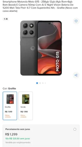 Smartphone MOTO G15
