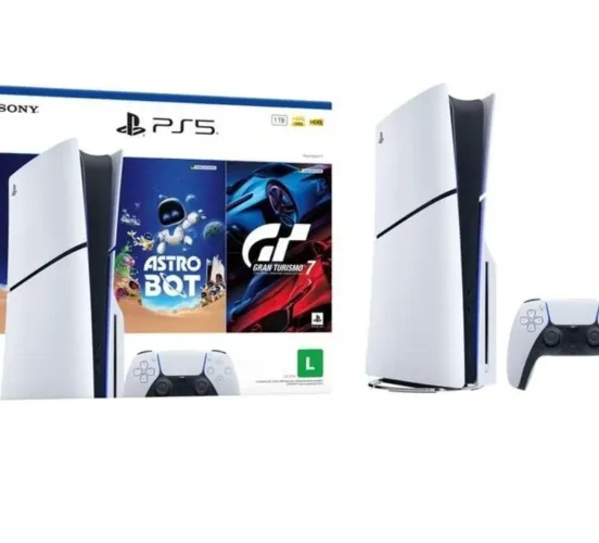 PlayStation 5 Slim Disk 1TB 1 Controle Branco