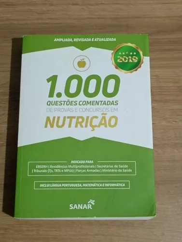 Livro 1000 QUESTÕES COMENTADAS de provas de concursos de NUTRIÇÃO