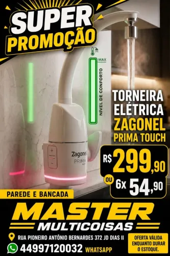TORNEIRA ELÉTRICA ZAGONEL PRIMA BRANCA