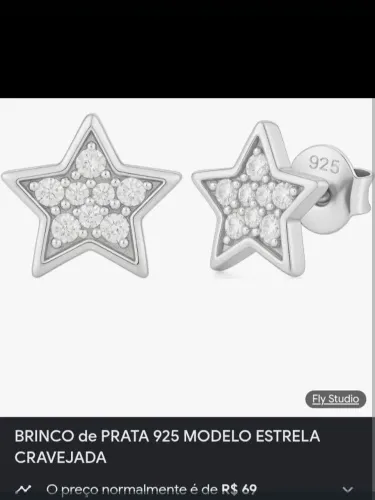 Brinco de estrela prata