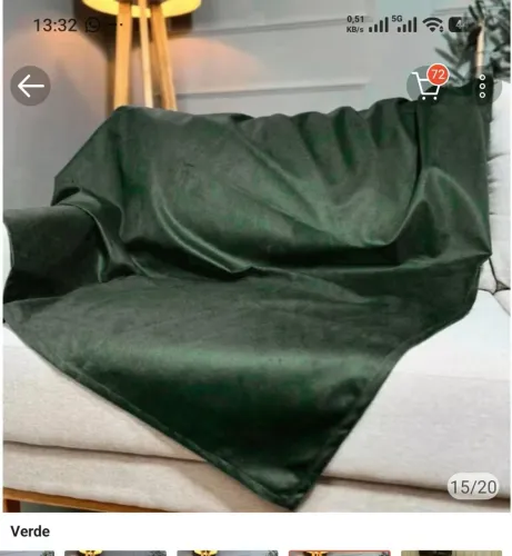 2 Mantas para sofá em suede 1.40x1.40 verde musgo