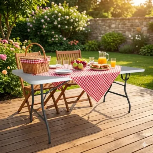 Mesa Dobrável Portátil Vira Maleta 1.80m Camping Praia Piquenique Eventos