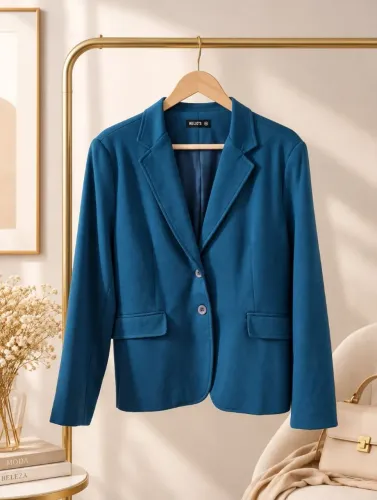 Blazer Feminino Azul Petróleo forrado