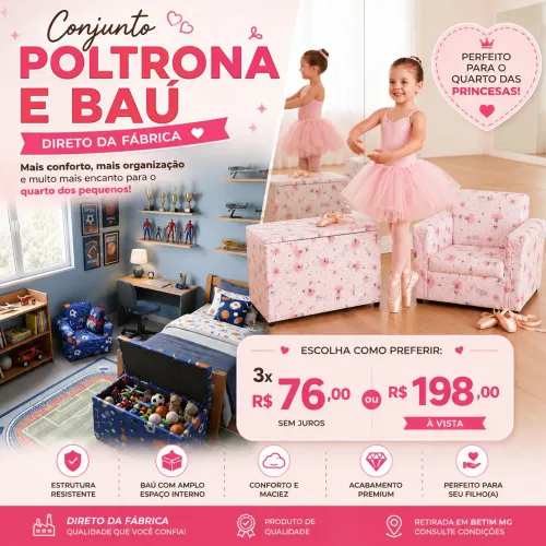 Kit Mini Poltrona e Baú