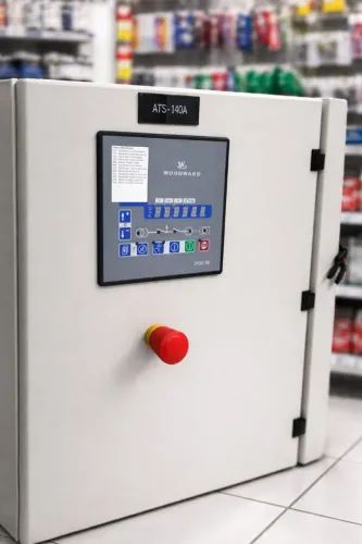 Quadro Ats de transferência automática trifásico, completo, com controlador Woodward.