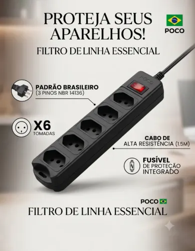filtro de linha proteçao tv computador