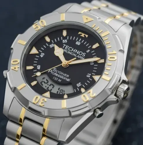Relógio Technos Skydiver Prata Dourado Masculino Wt2050ag/1p