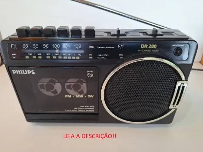 Rádio gravador Philips DR-280 3 faixas AM/FM/SW - Leia a descrição!!