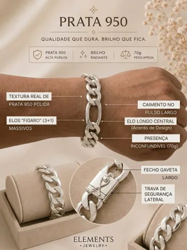 Pulseira Prata 950