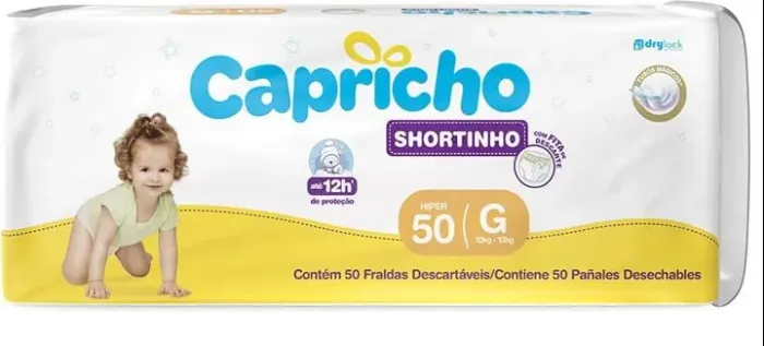 Fralda Capricho G shortinho - 50 Fraldas
