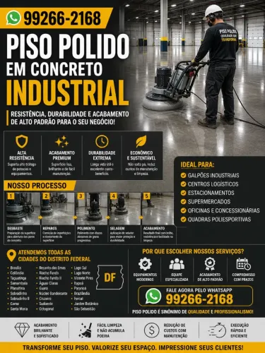 Piso polido em concreto usinado