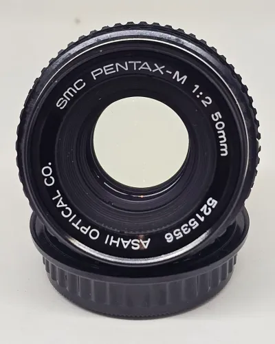 Lente SMC Pentax-M 50mm f/2 Asahi Optical Montagem Pentax K PK Manual Vintage