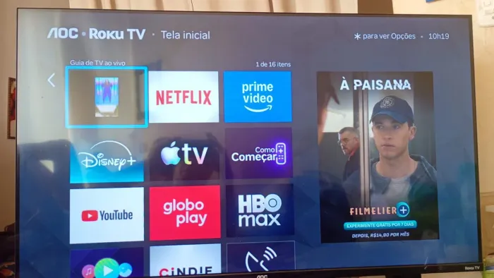 Tv smart AOC roku 43p pouco uso em excelente estado