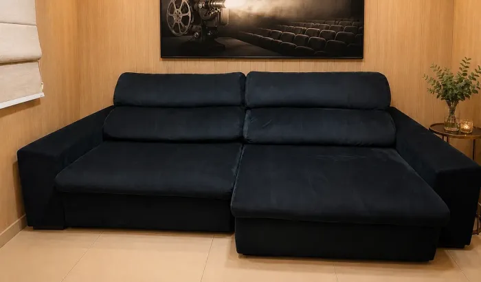 Vendo sofá retrátil de suede