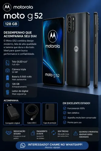 ? MOTOROLA MOTO G52 - 128 GB | EXCELENTE ESTADO
