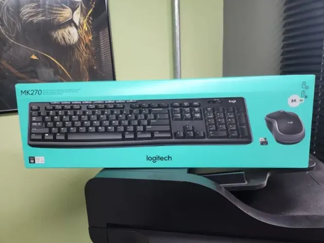Kit Teclado e Mouse Logitech MK 270 Preto s/Fio