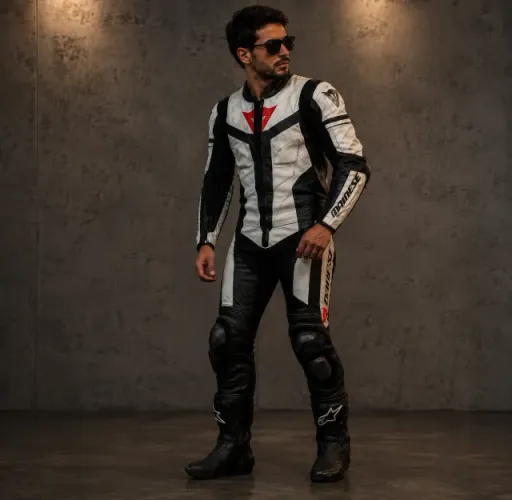 Macacão Dainese Original Couro Racing Moto Esportiva Tamanho G