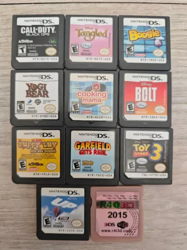 Lote Jogos Nintendo DS - 10 Cartuchos + R4 Flashcard (Originais)