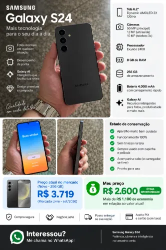Galaxy S24 praticamente novo