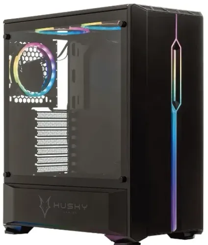 Gabinete com Fonte Gamer Husky Gaming Avalanche, Mid Tower, 3 Fans Rgb *Sem tampa de vidro