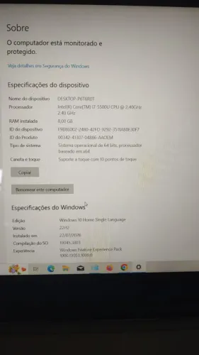 Vendo notebook I.7 com HD 1 tera