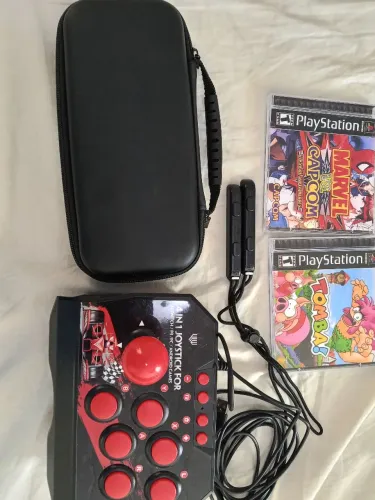 Lote com Case(SWITCH) CLIP (JOICONS SWITCH) JOGOS PS1 CONTOLE ARCADE