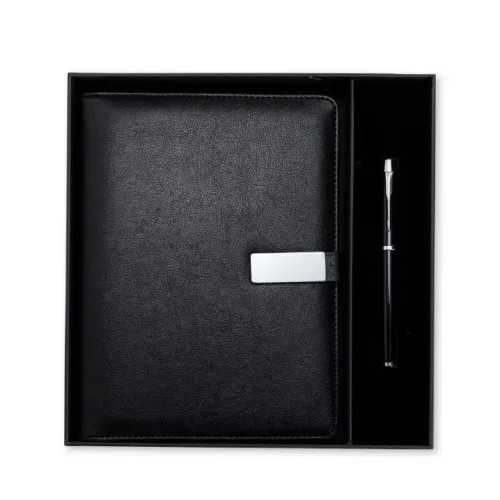 Kit Executivo 2 Peças - agenda fichário e caneta personalizado