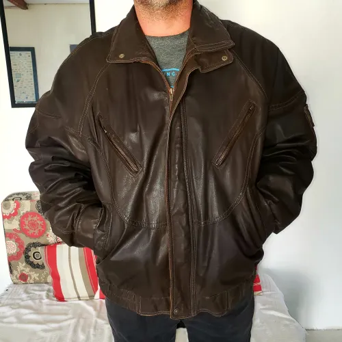 Jaqueta couro bomber XG