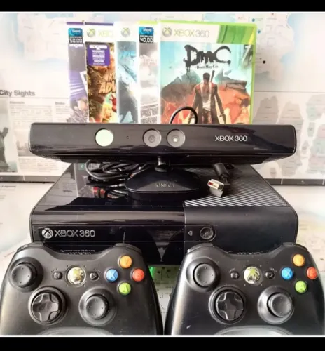 Xbox 360 completo (2 controles + Kinect)