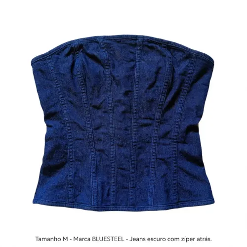 Blusinha Tomara que Caia Jeans - Marca BLUESTEEL - Tam M *