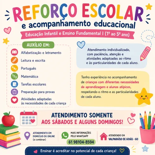 Reforço Escolar Infantil e Fundamental I | Valparaíso GO