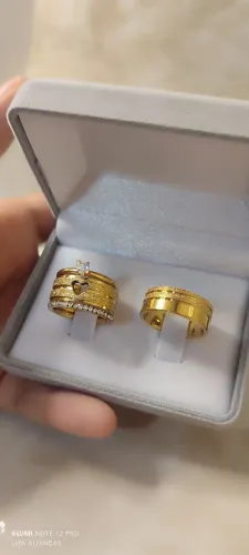 A PRONTA ENTREGA Par de Alianças+Solitário/Aparador+caixa!