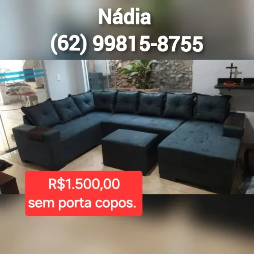 Sofá De 7 lugares com chaise fixa 