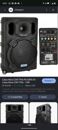 Caixa de som amplificada ativa crs