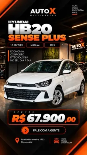 Hyundai HB20 Sense Plus1.0 Flex 12V Mec. 2025