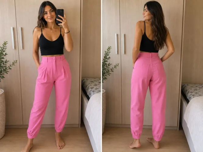 Calça Hering Jogger Rosa