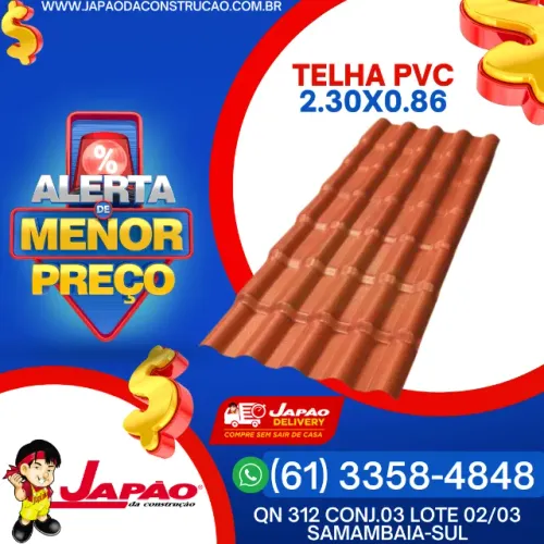 Telha PVC 2.30x0.86 Melhor Preço de Brasília Faça Seu Orçamento, Entrega Rápida