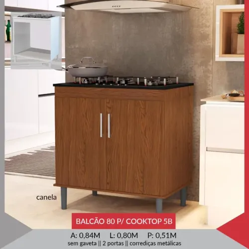Balcão para Cooktop 5 bocas (Canela)