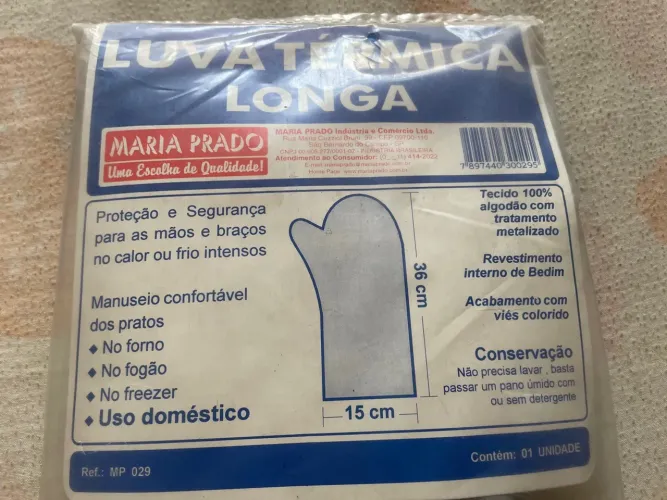 Luva térmica longa 50cm silicone profissional forno fogão churrasqueira
