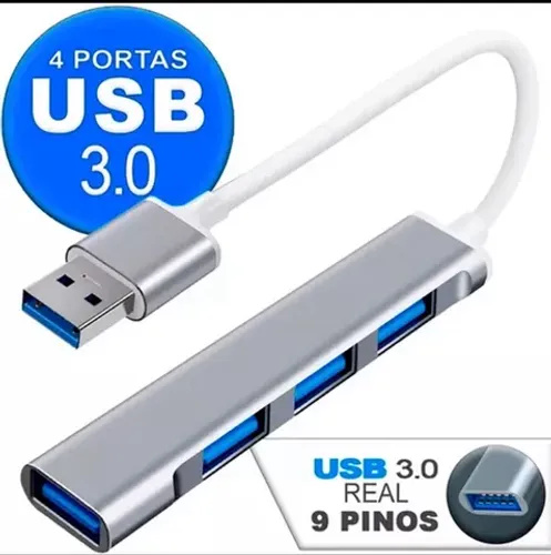 Hub Usb 3.0 4 Portas 5 Gbps Super Rapido Mouse Teclado Hd