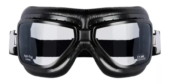 Óculos Goggles Duotech Black Vintage Retrô Moto