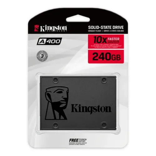Ssd Hd Kingston 240 Gb Cor Preto Rápido P/ Notebook E Pc