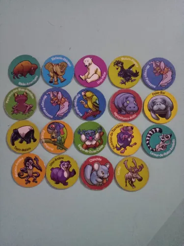 19 tazos animais em extinção ping-pong 