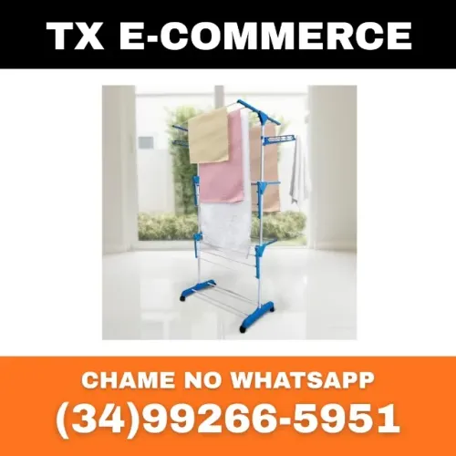 Varal 3 Andares com Rodinhas Dobrável Desmontável - Promoção