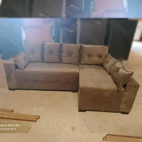 PROMOÇÃO URGENTE - Sofá de Canto Itália 4 LUGARES Bege com Chaise Disponível